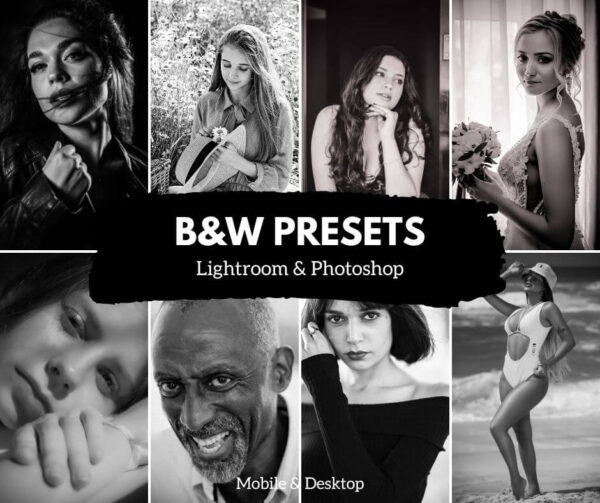 B&W Lightroom Presets, Black and White bw Aesthetic - DL Presets