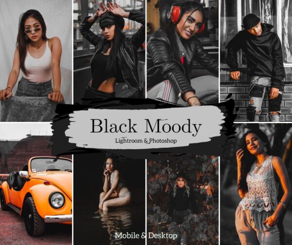 Black Mood Presets Minimal Dark Lightroom Presets Black Filter -DL Presets