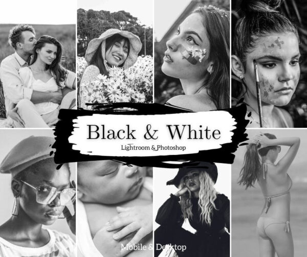 Black & White Lightroom Presets | Monochrome Presets | BW Aesthetic Filter - DL Presets