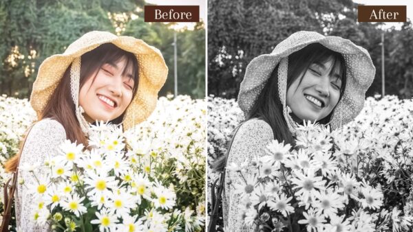 Black White Lightroom Presets Monochrome Presets BW Aesthetic Filter DL Presets 2