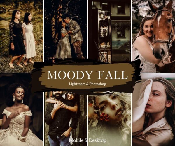 MOODY FALL Lightroom Mobile & Desktop Presets, Dark Aesthetic - DL Presets