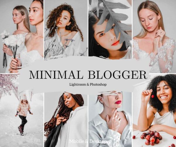 Minimal Blogger Presets Lightroom Mobile e Desktop Influencer Fashion Filter