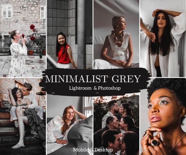 Minimalist Grey Presets Lightroom Mobile & Desktop Dark Preset Aesthetic DL