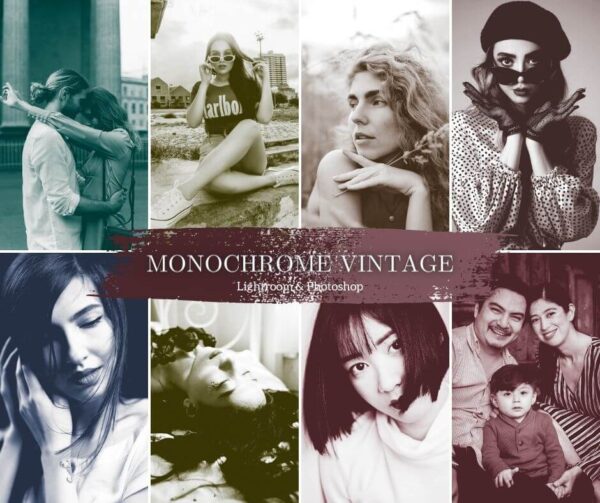 Monochrome Vintage Presets Lightroom Mobile & Desktop Fashion Presets (1)