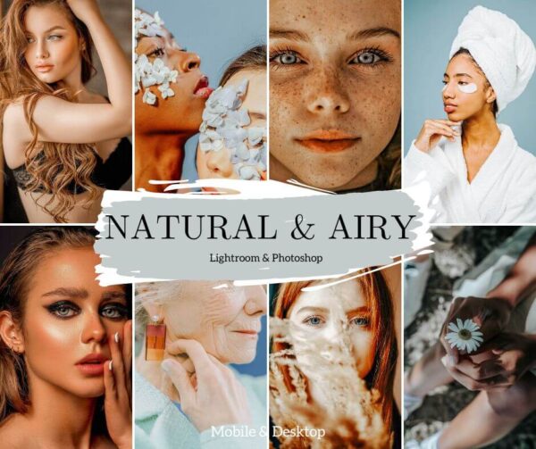 Natural & Airy Presets Lightroom Mobile & Desktop Bright Filters