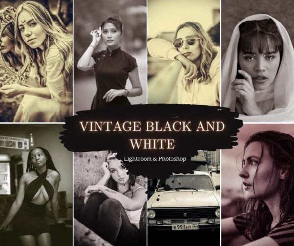 Vintage Black and White Presets Lightroom Mobile & Desktop B&W Film